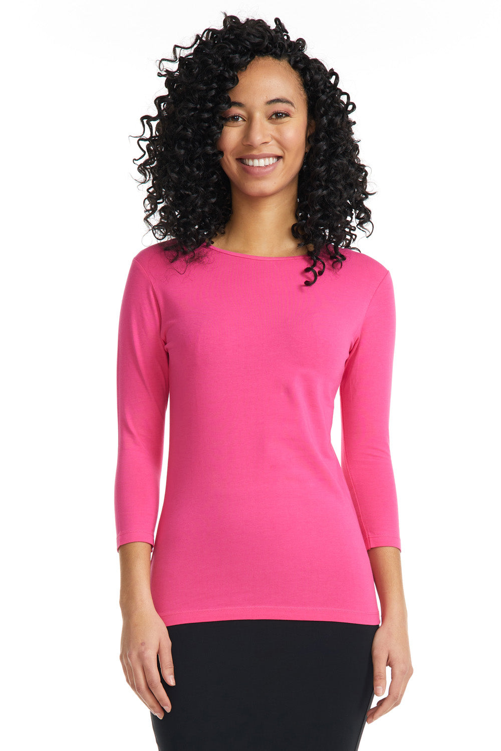 3/4 Sleeve Cotton Crewneck Snug Fit Layering Shirt CLC