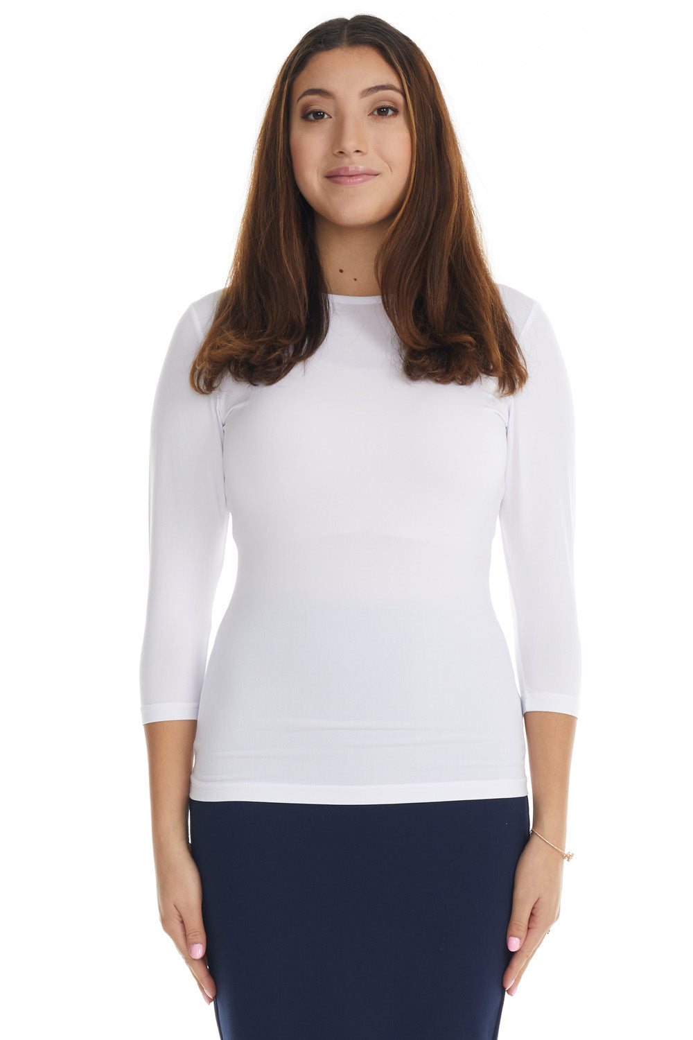 3/4 sleeve slinky layering top
