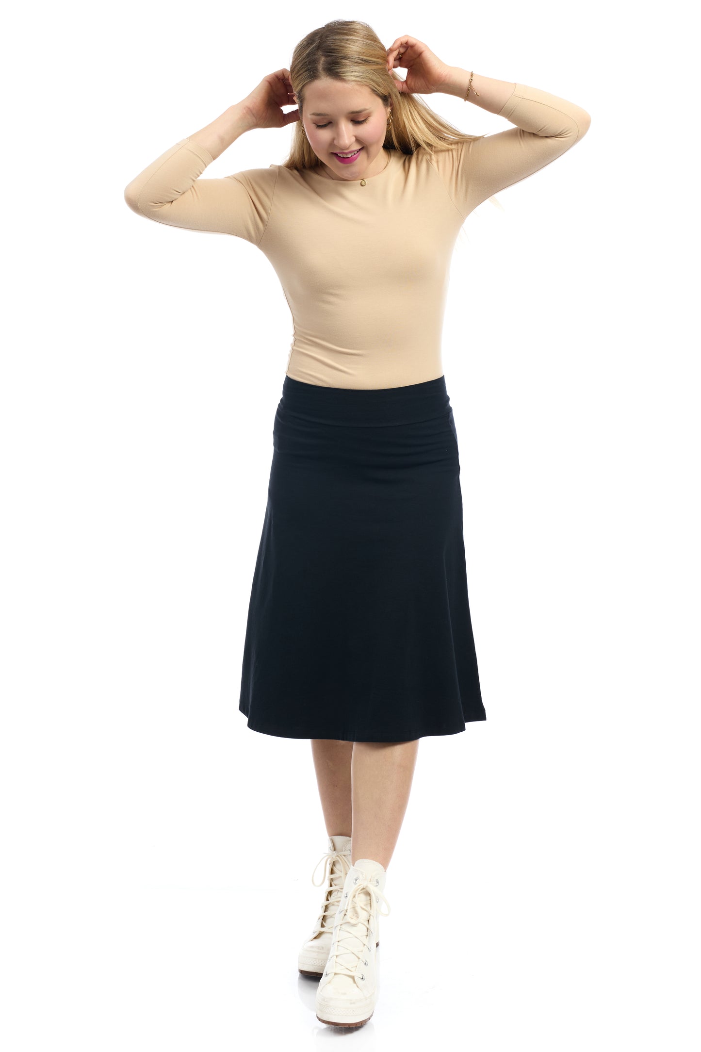 Modest Cotton A-Line Skater Skirt
