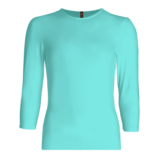 aqua 3/4 sleeve snug fit cotton layering shirt for girls
