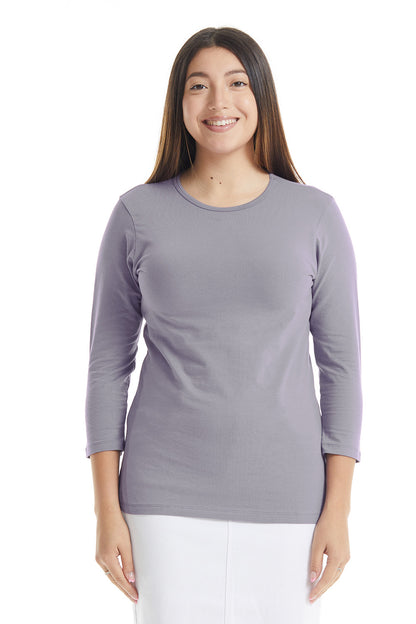 Esteez ¾ Sleeve Cotton Spandex RELAXED FIT Layering Shirt for WOMEN