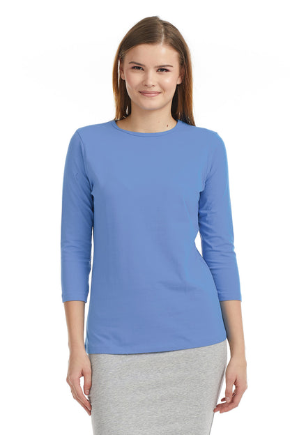 Esteez ¾ Sleeve Cotton Spandex RELAXED FIT Layering Shirt for WOMEN