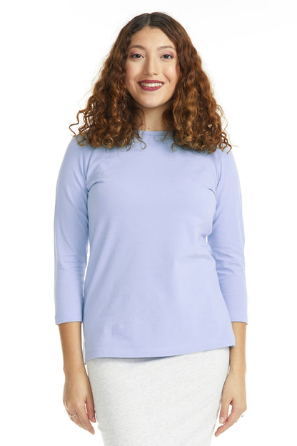 Esteez ¾ Sleeve Cotton Spandex RELAXED FIT Layering Shirt for WOMEN