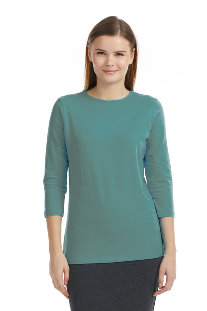 Esteez ¾ Sleeve Cotton Spandex RELAXED FIT Layering Shirt for WOMEN