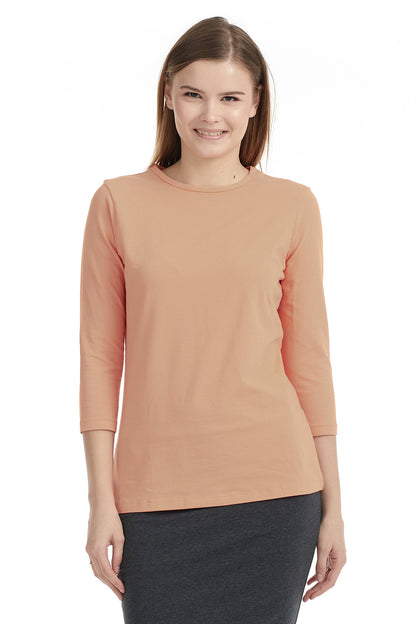 Esteez ¾ Sleeve Cotton Spandex RELAXED FIT Layering Shirt for WOMEN