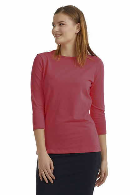 Esteez ¾ Sleeve Cotton Spandex RELAXED FIT Layering Shirt for WOMEN