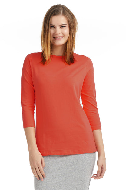 Esteez ¾ Sleeve Cotton Spandex RELAXED FIT Layering Shirt for WOMEN