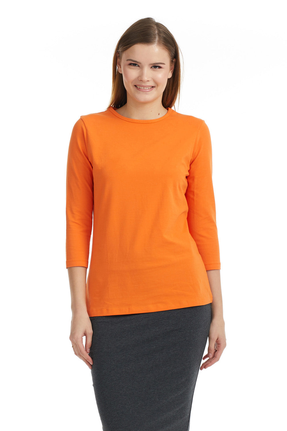 Esteez ¾ Sleeve Cotton Spandex RELAXED FIT Layering Shirt for WOMEN