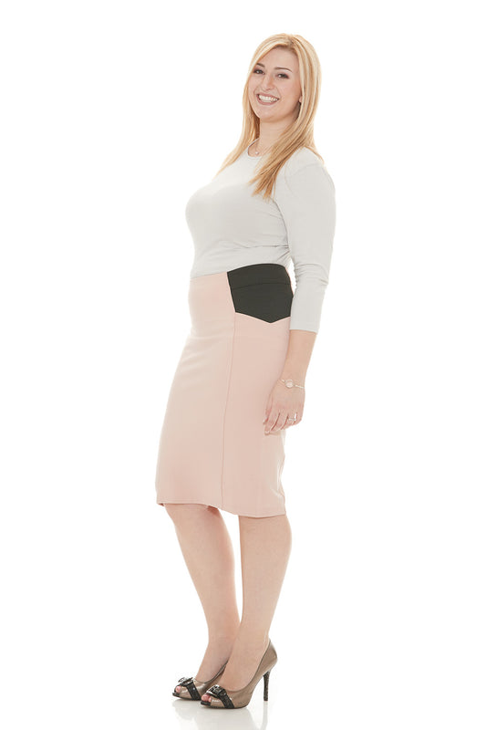 Esteez CHARLOTTE Skirt - Ponte Skirt for Women with Tummy Control - PINK