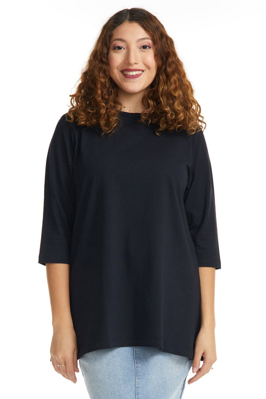 3/4 Sleeve Loose Crewneck T-Shirt