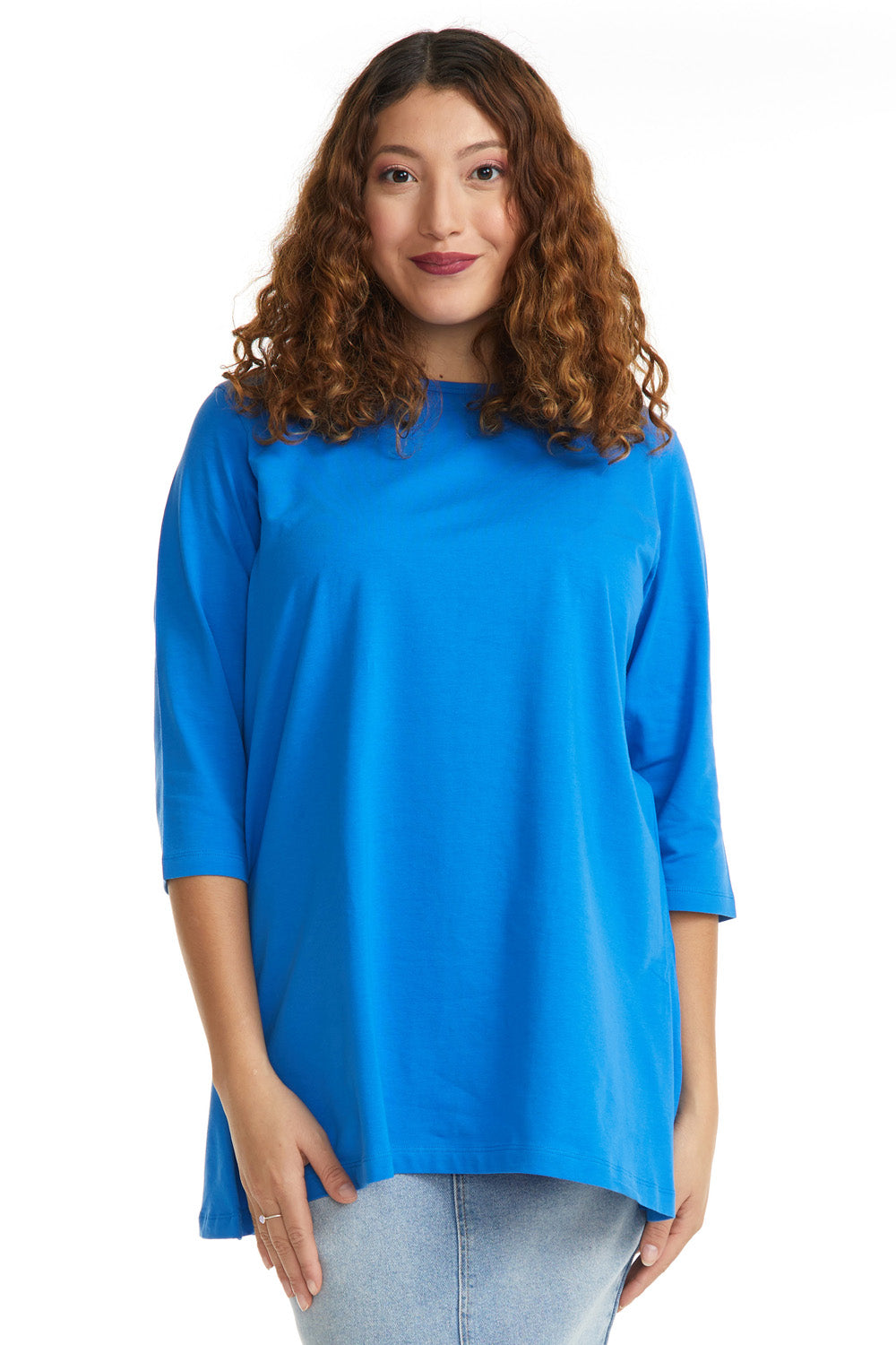 3/4 Sleeve Loose Crewneck T-Shirt