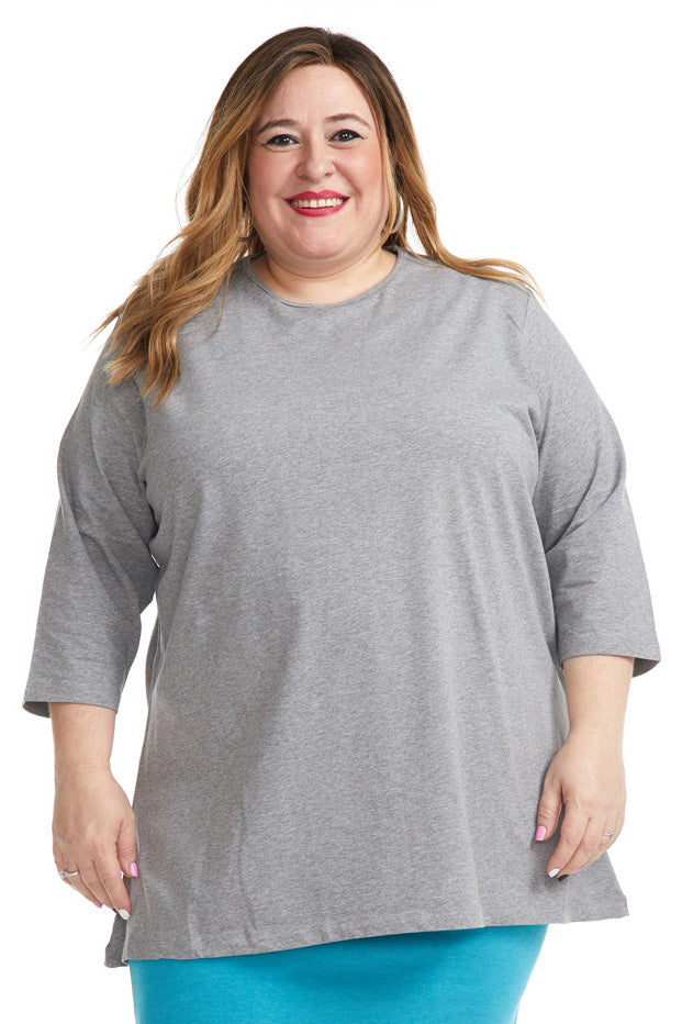 3/4 Sleeve Loose Crewneck T-Shirt