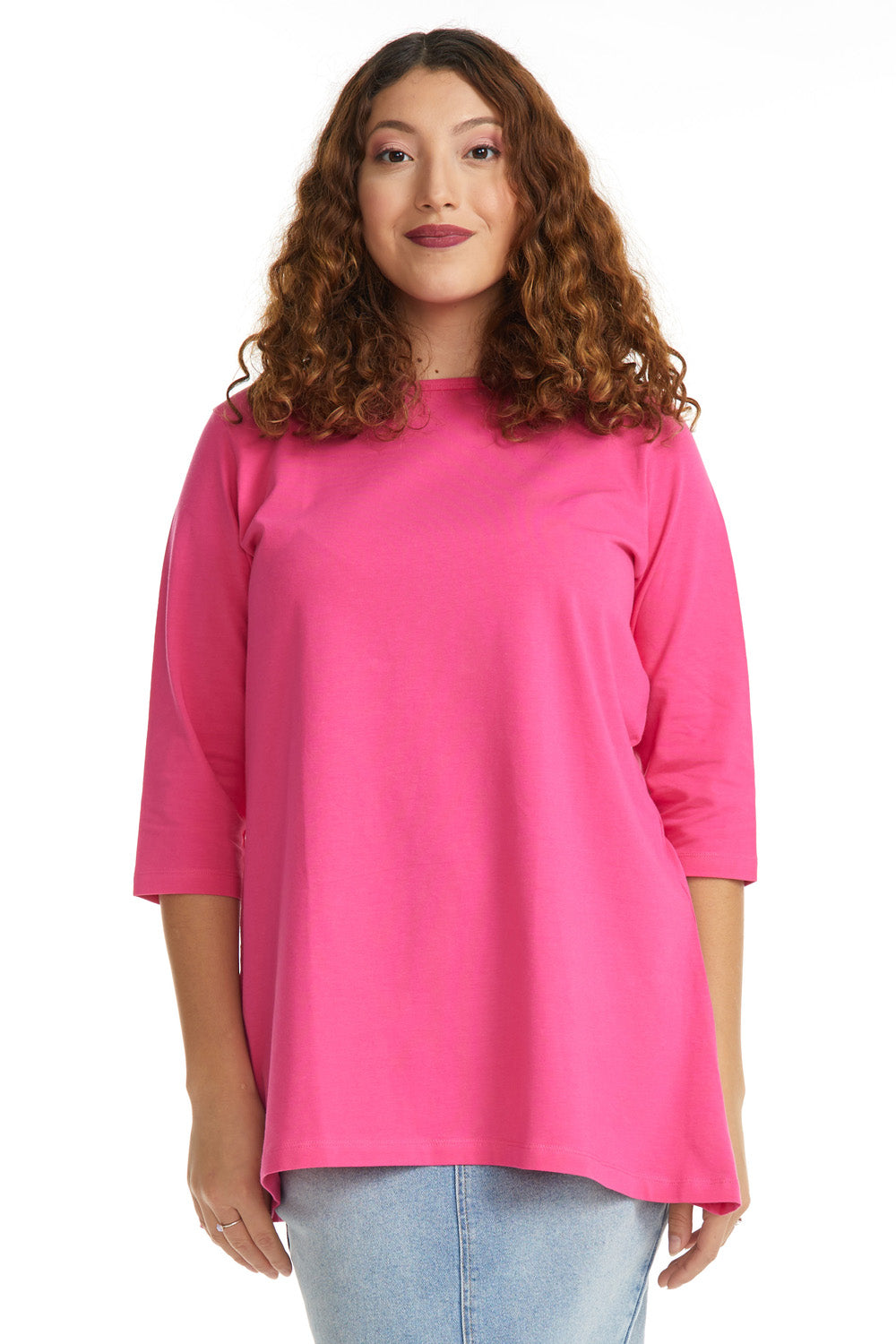 3/4 Sleeve Loose Crewneck T-Shirt