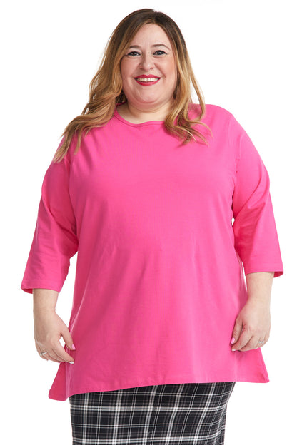 3/4 Sleeve Loose Crewneck T-Shirt