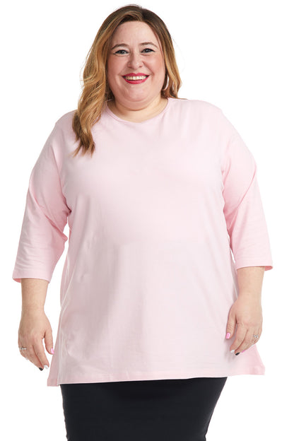 3/4 Sleeve Loose Crewneck T-Shirt