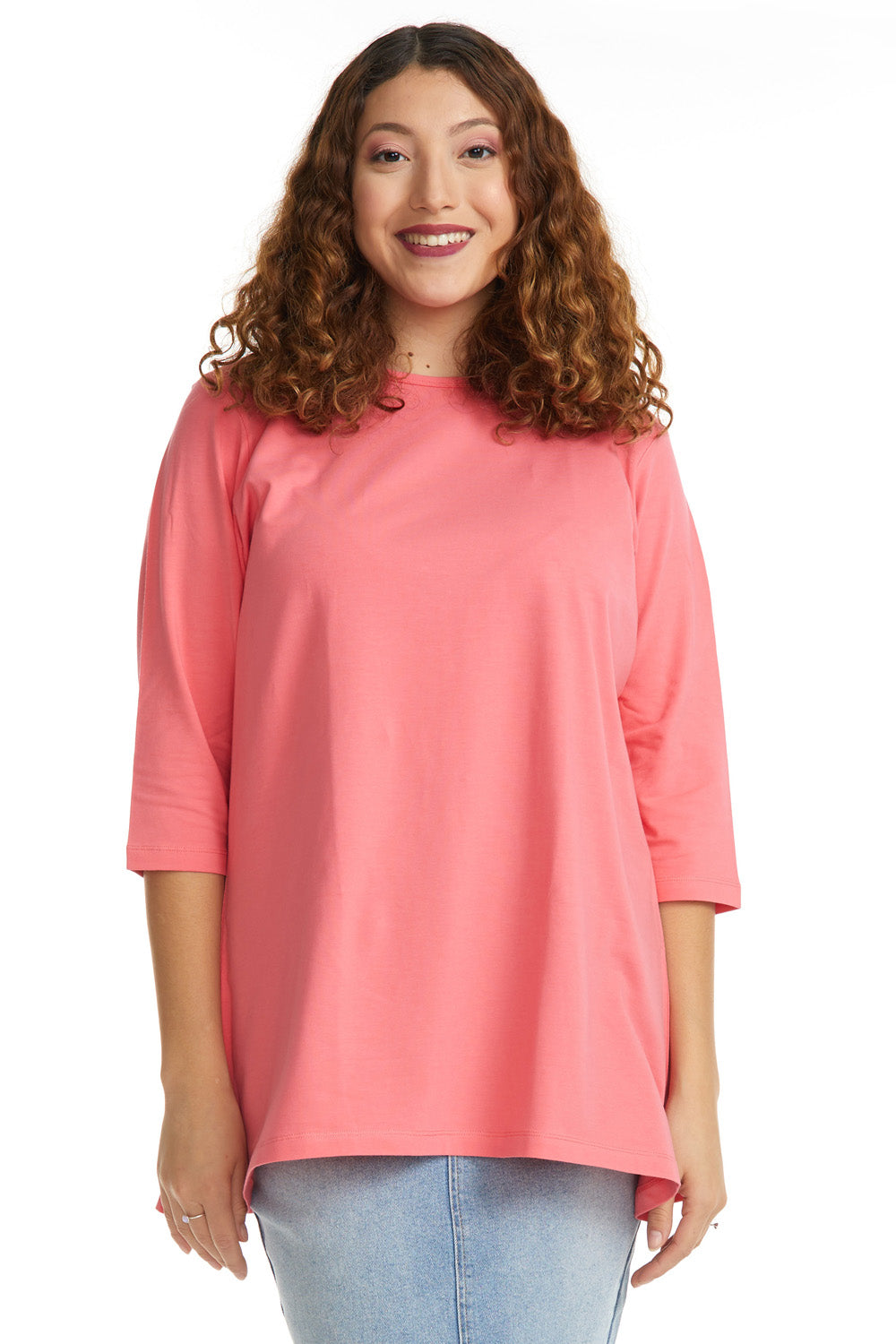 3/4 Sleeve Loose Crewneck T-Shirt