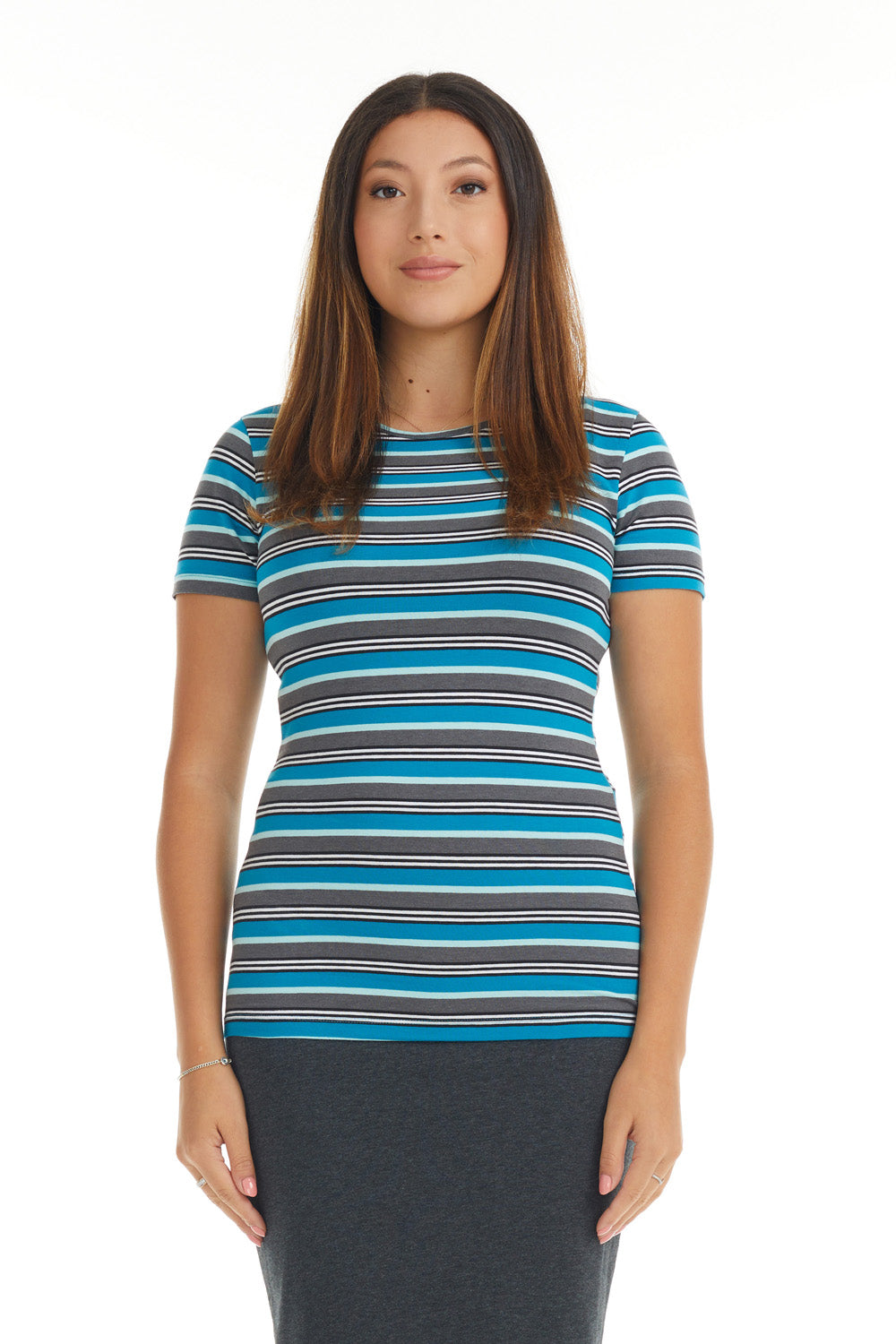 Esteez Short Sleeve Cotton Spandex Layering T-Shirt for WOMEN