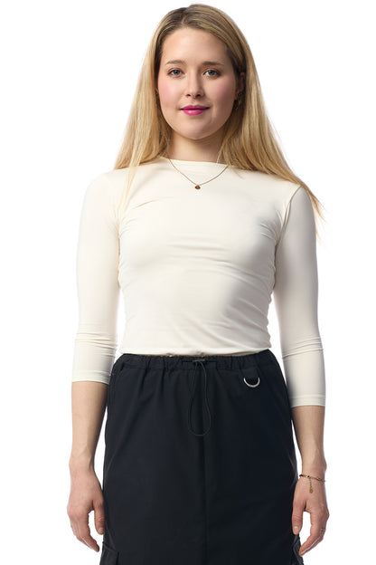 3/4 sleeve slinky layering top