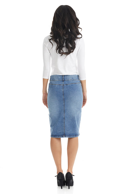 denim jean skirt for regular and plus size women 'Boston'