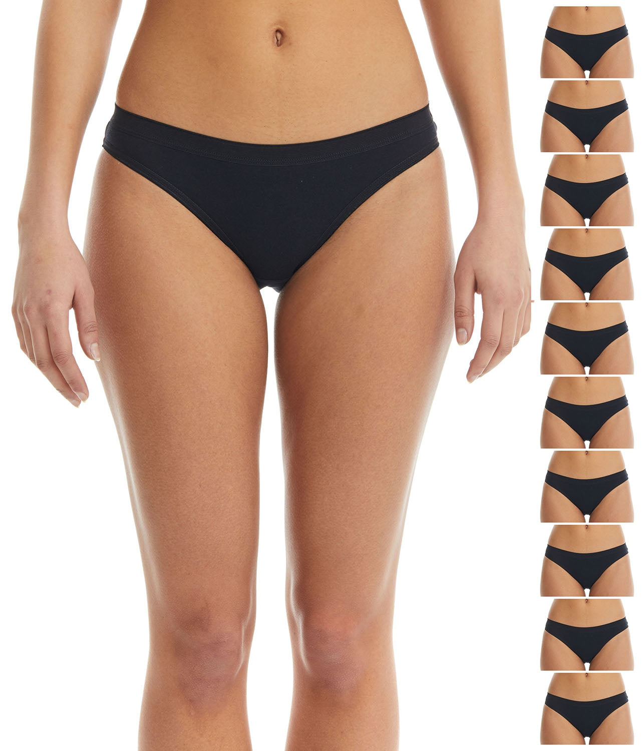 Black Cotton Bikini Underwear for Women 10-pack