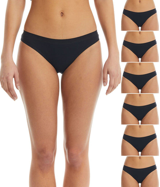 Black Cotton Bikini Underwear for Women 6-pack