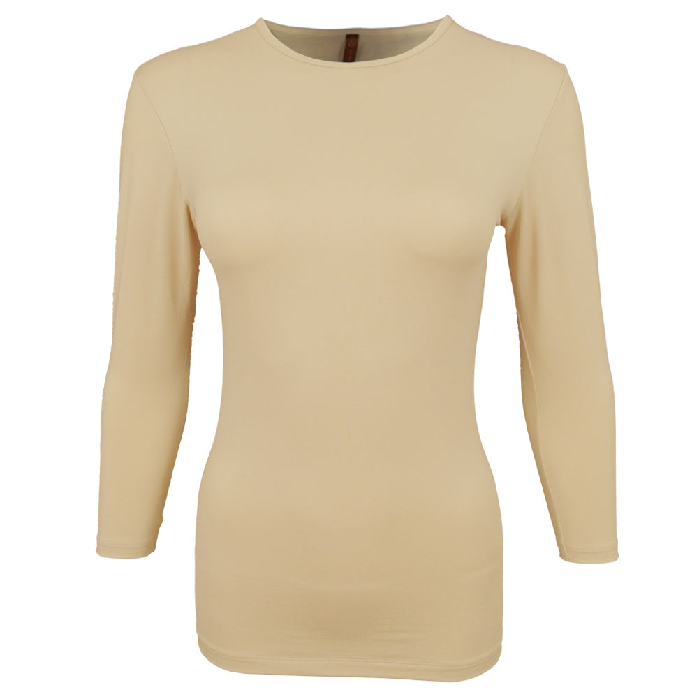 3/4 sleeve slinky layering top