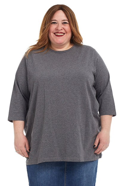 3/4 Sleeve Loose Crewneck T-Shirt