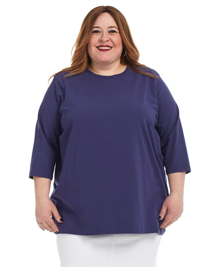 3/4 Sleeve Loose Crewneck T-Shirt
