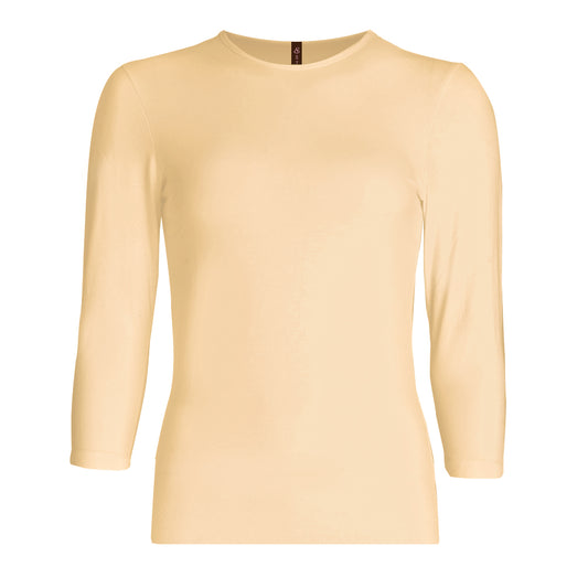 Esteez 3/4 Sleeve - SNUG FIT - Cotton Spandex Layering Shell / Top for GIRLS - BEIGE