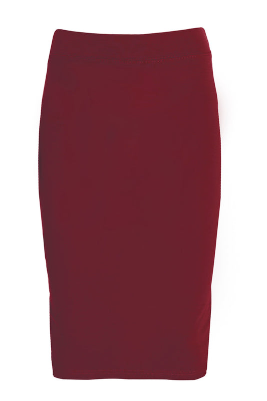 Esteez Shell Skirt - Cotton Spandex Lightweight Pencil skirt for GIRLS - BURGANDY