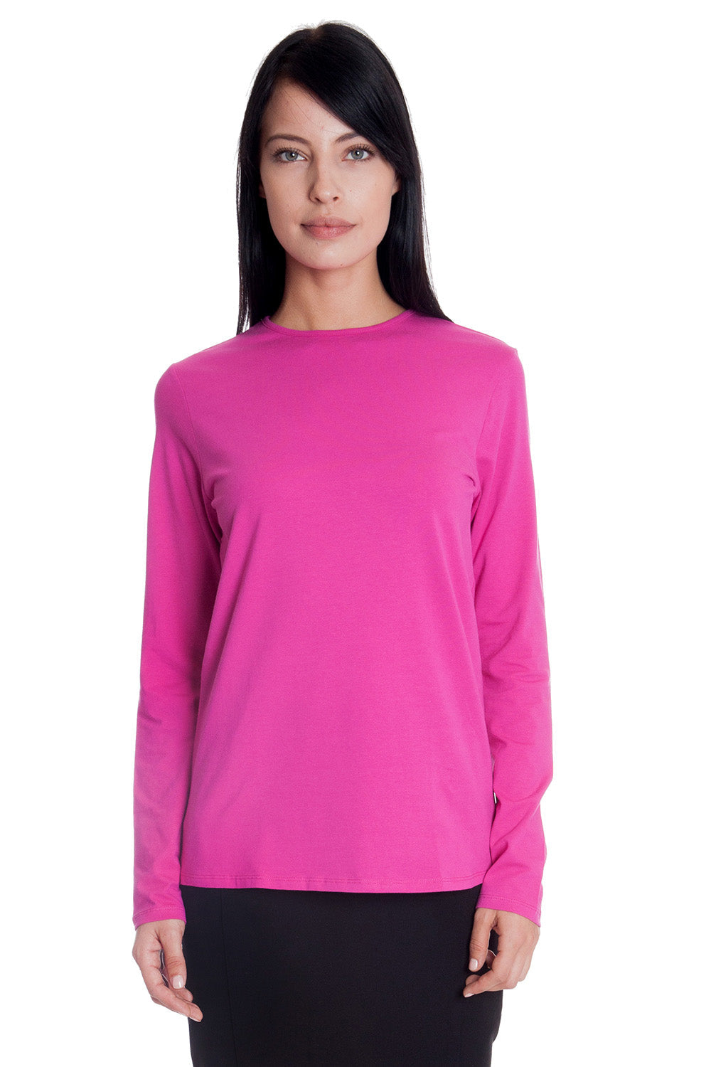 Esteez long Sleeve Cotton Spandex SNUG FIT Layering Shirt for WOMEN