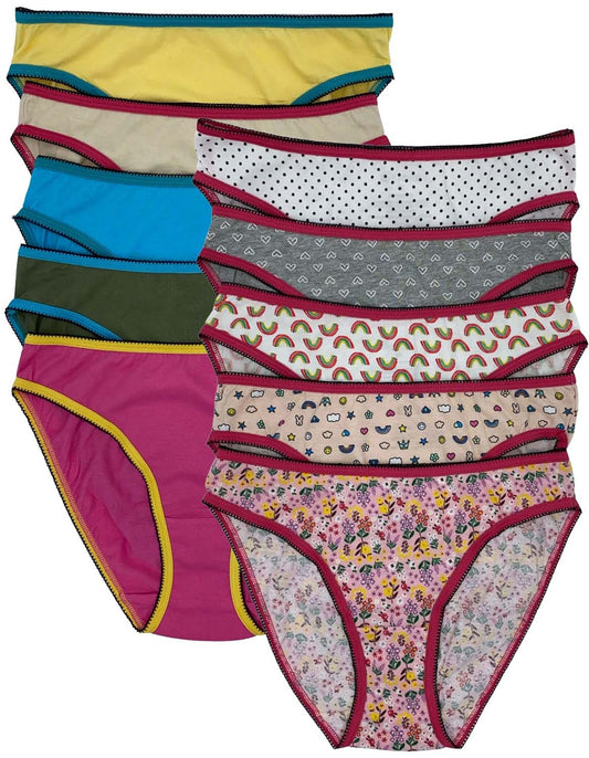 cute printed cotton underwear for girls hearts and rainbows