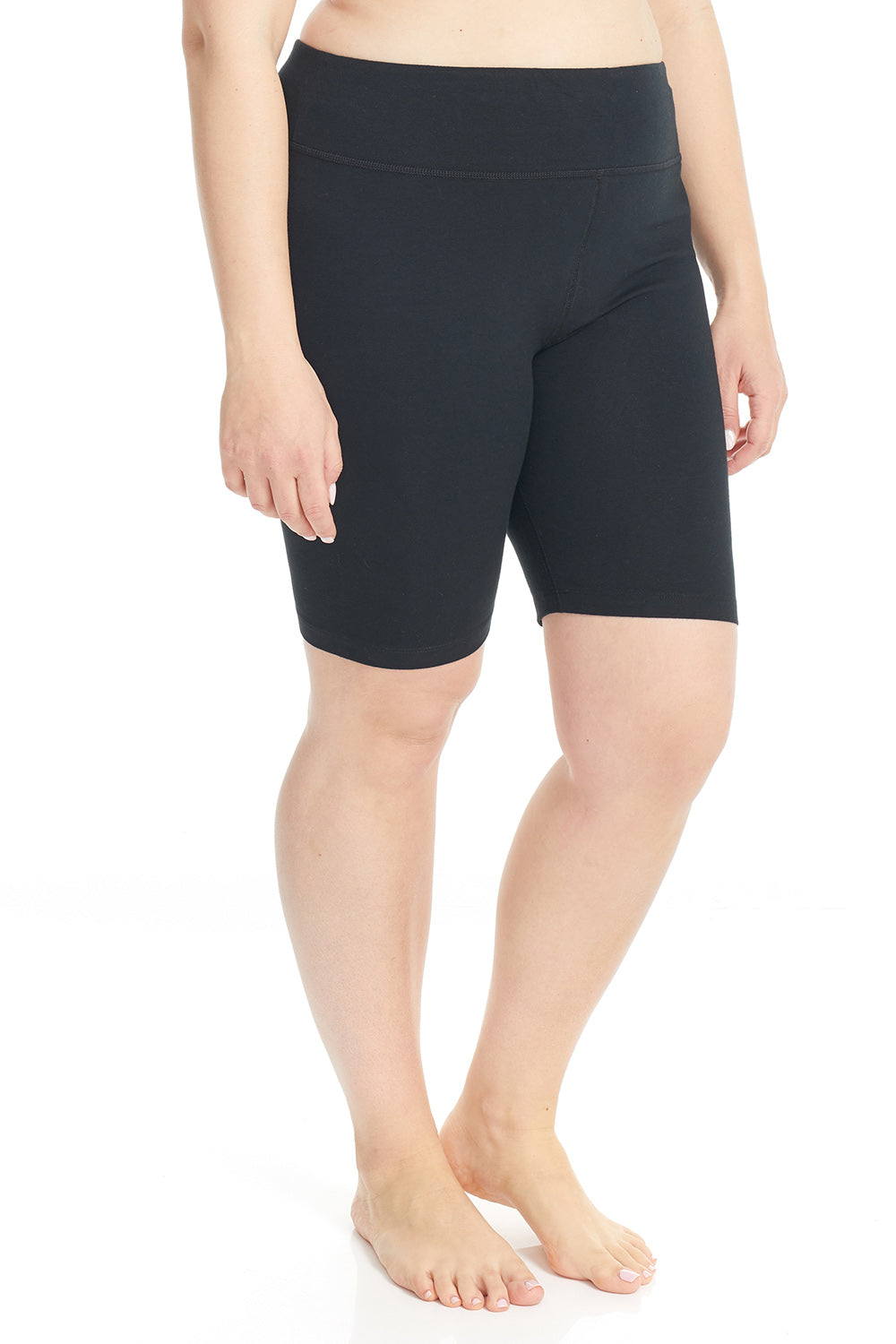 Esteez Cotton Spandex Biker Shorts for Women - BLACK