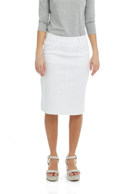 White Manhattan Denim Skirt - WITH IMPERFECTIONS