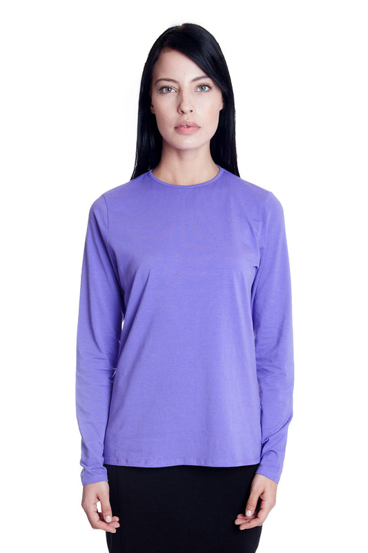 Esteez long Sleeve Cotton Spandex SNUG FIT Layering Shirt for WOMEN