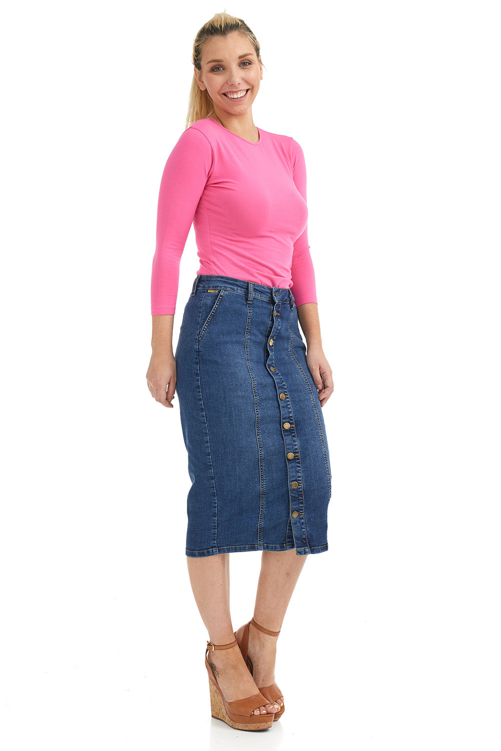 Buy Women Maxi Pencil Jean Skirt- High Waisted A-Line Long Denim Skirts for  Ladies- Blue Jean Skirt,Blue,6 at Amazon.in