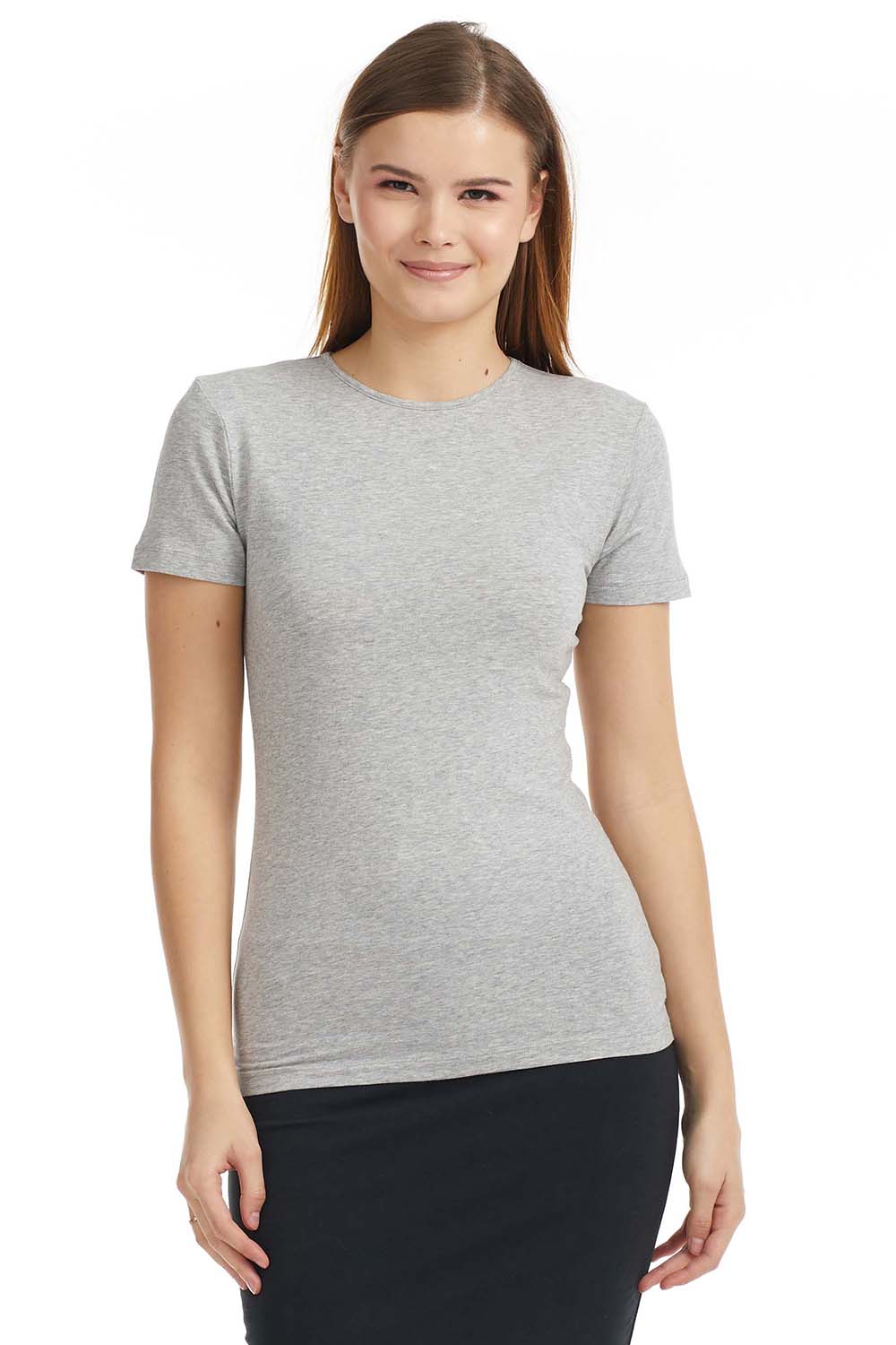 Esteez Short Sleeve Cotton Spandex Layering T-Shirt for WOMEN