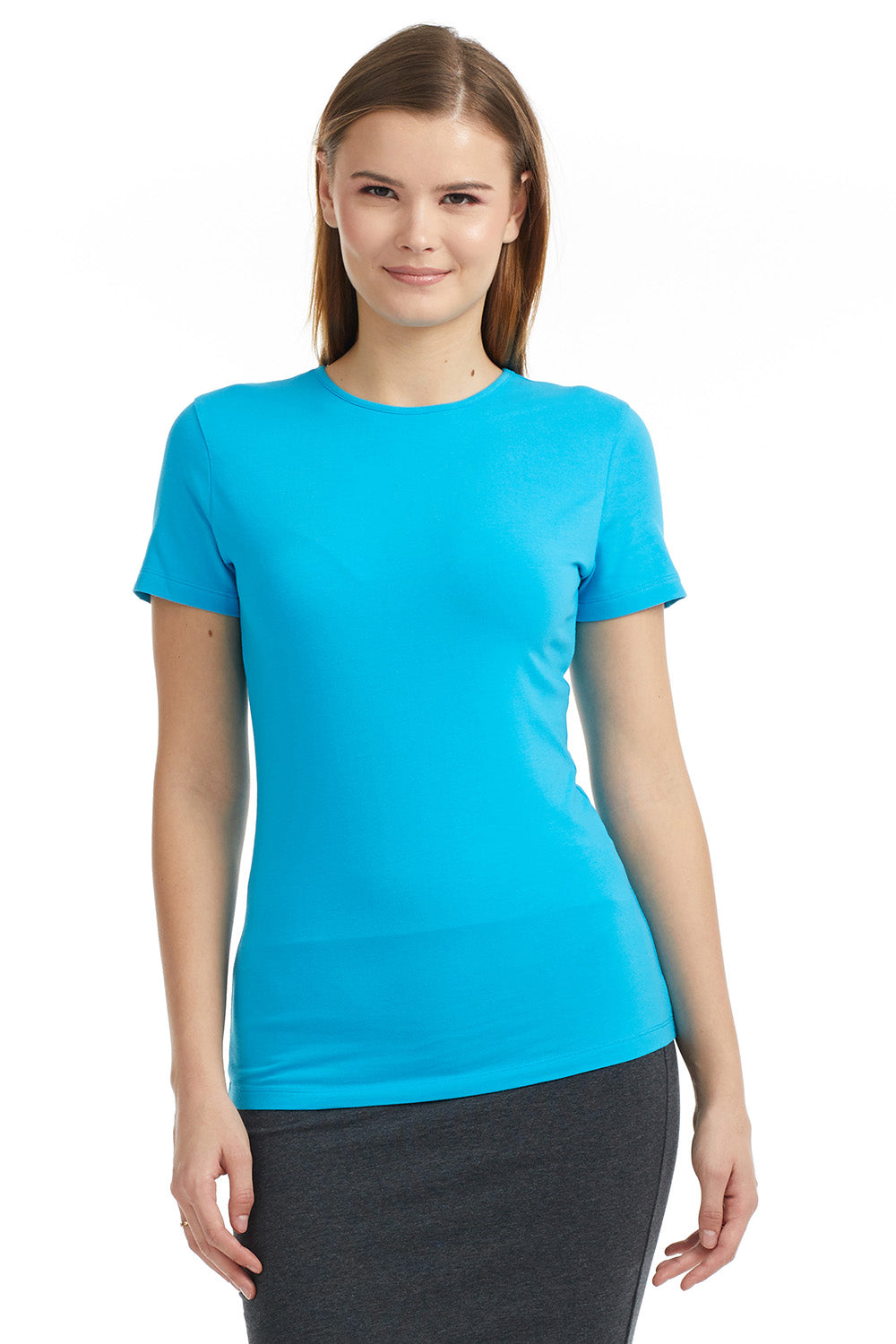 Esteez Short Sleeve Cotton Spandex Layering T-Shirt for WOMEN