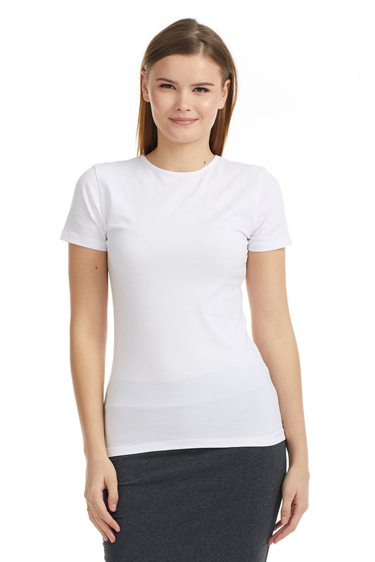 Esteez Short Sleeve Cotton Spandex Layering T-Shirt for WOMEN