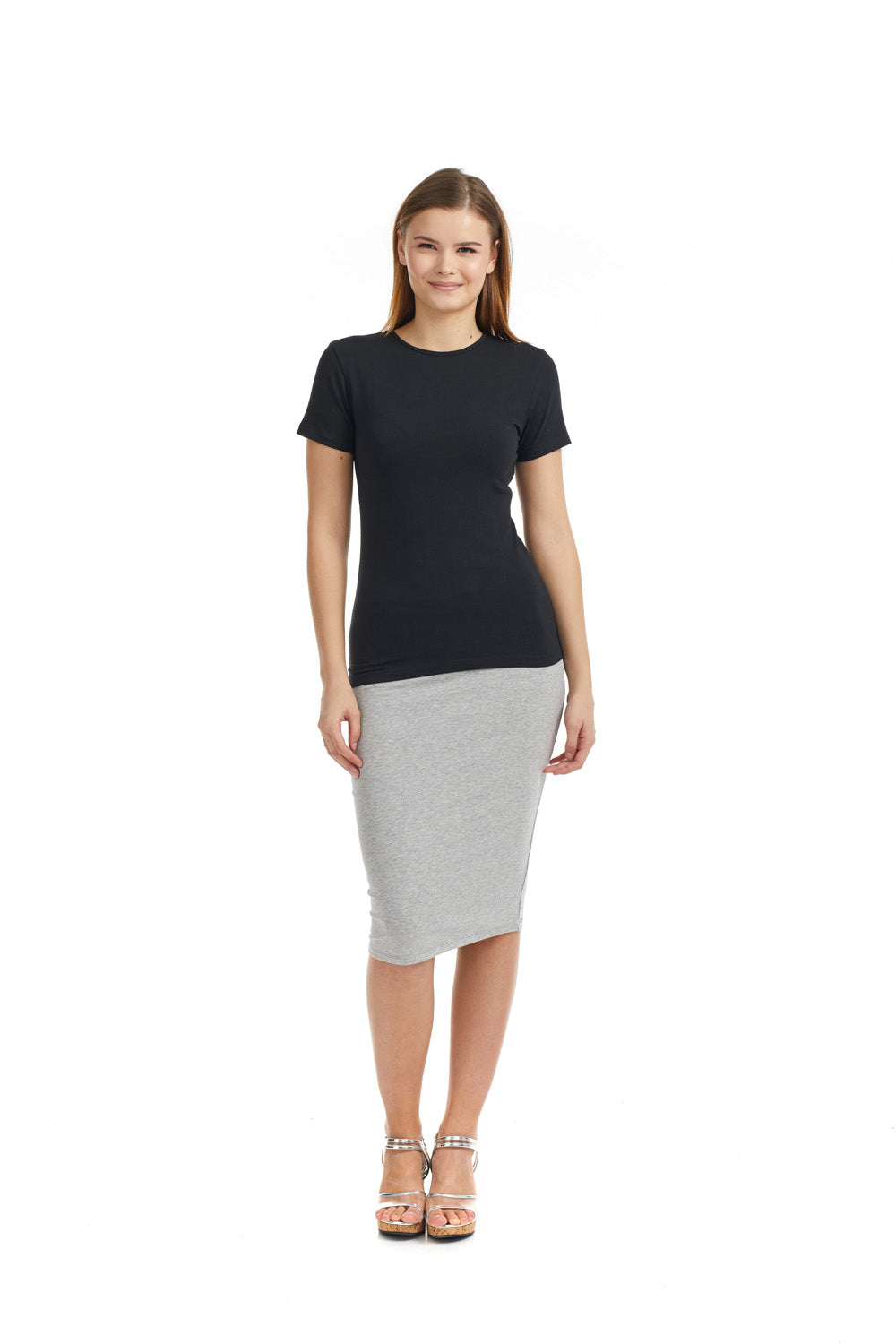 Esteez Short Sleeve Cotton Spandex Layering T-Shirt for WOMEN