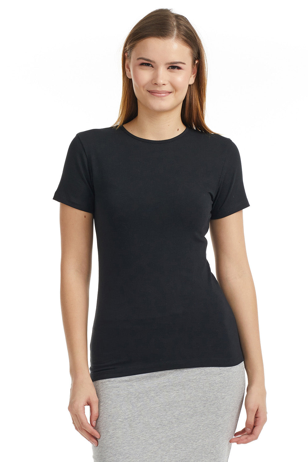 Esteez Short Sleeve Cotton Spandex Layering T-Shirt for WOMEN