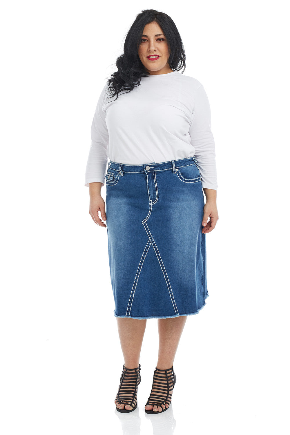 Richelle Raw Hem Denim Skirt | Good Morrow Co