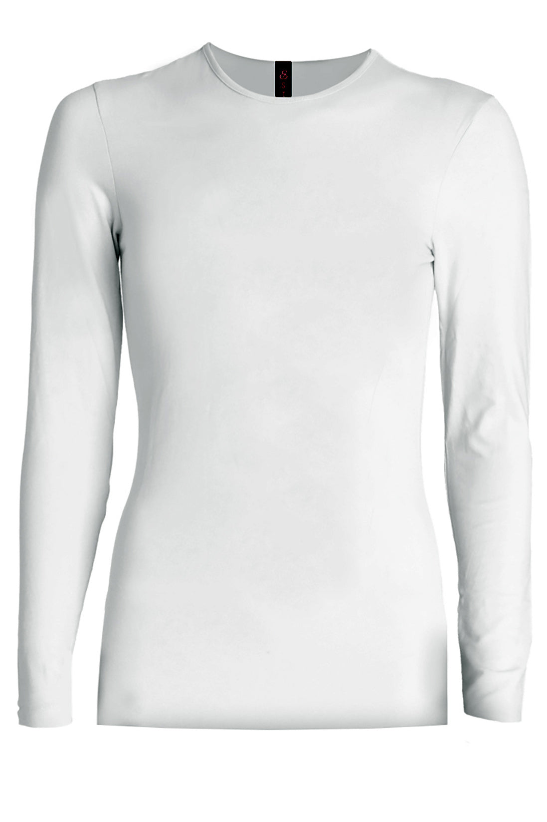 Esteez Long Sleeve - RELAXED FIT - Cotton Spandex Layering Shell / Top for GIRLS - WHITE